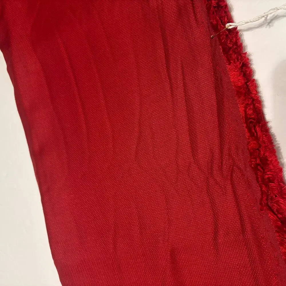 Red Wool Silk Blend Fabric 3 Yards 60